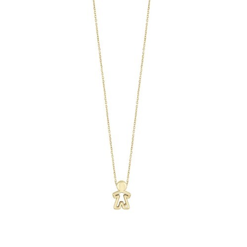 BLISS, COLLANA CON CIONDOLO BIMBO, DIAMANTE KT 0,01 ,ORO GIALLO 9KT , NUOVA - Picture 1 of 2