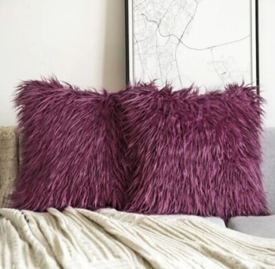 Phantoscope Merino Style Faux FurThrow Pillow Cover, 18