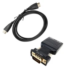 HDMI to VGA Output LCD Monitor 15pin Adapter Video Audio Converter 1080P Cable