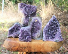 Clearance Amethyst Cut Base Crystal Geodes - Natural Quartz Cluster Specimens