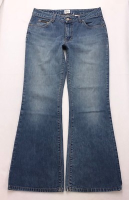 E119 Vtg 90s USA Made Calvin Klein Flare Jeans tag sz 9 (Measures 30x29'') Short