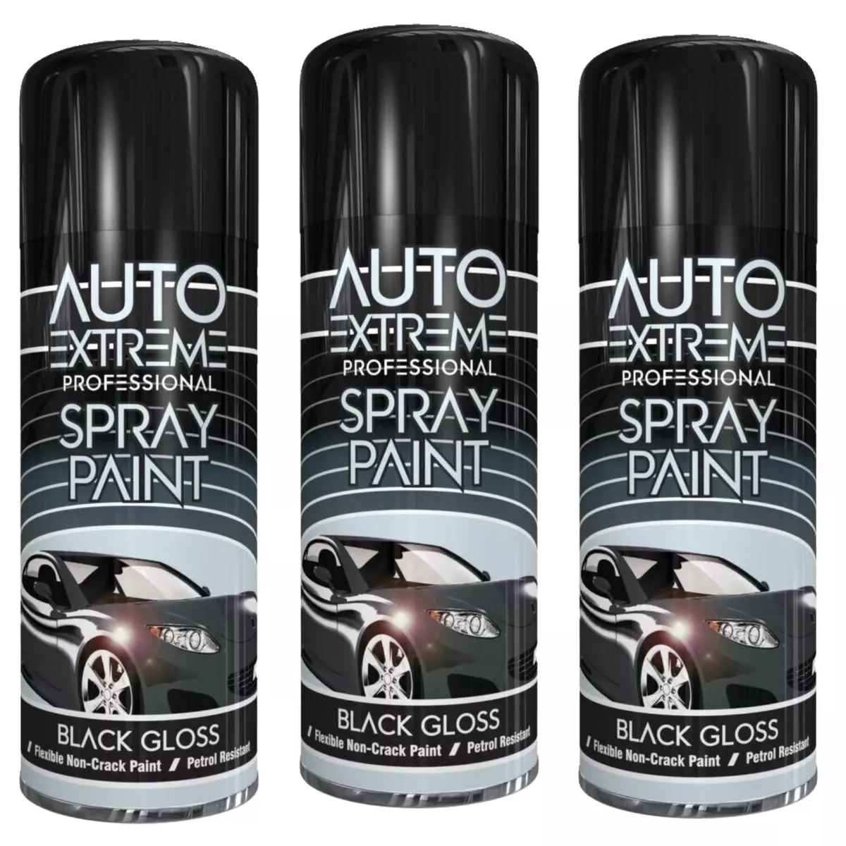 1 x Black Gloss Aerosol Spray Cans 250ml Car Auto Extreme Spray Paint