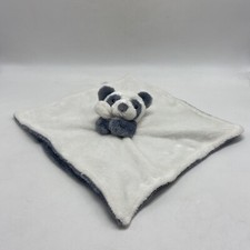Carters Panda Bear Security Blanket Plush Lovey Gray Grey White Soft