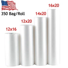 350/Roll Plastic Clear Produce Bag Kitchen Food Storage 12x16 12x20 14x20 16x20
