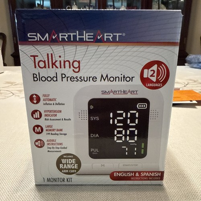 #ad SmartHeart TALKING English Spanish Blood Pressure Monitor Wide Range Arm Cuff $20.00