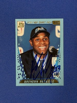2001-02 Topps Draft Pick Brendan Haywood #240 RC Signed Auto