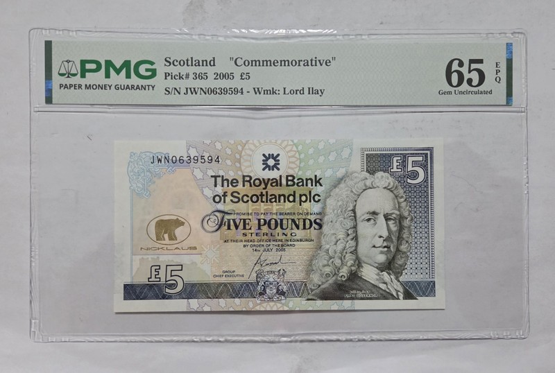The Royal Bank Of Scotland £5 2005 Commemorative Note Jack Nicklaus PMG 65 EPQ