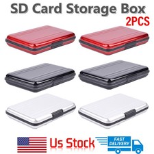SDXC Storage Aluminum Case Micro SD Cards Holder Case Memory Card Protector 2x