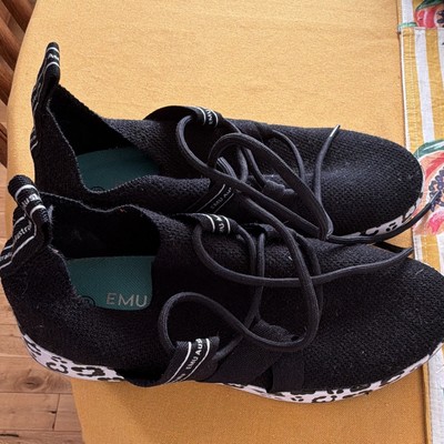 EMU Australia Women s Black Lace-Up Sneaker Animal Print Sole