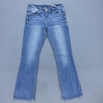 Daytrip Virgo Jeans Womens 28R  Boot Cut Denim Low Rise Distressed Stretch 28x30