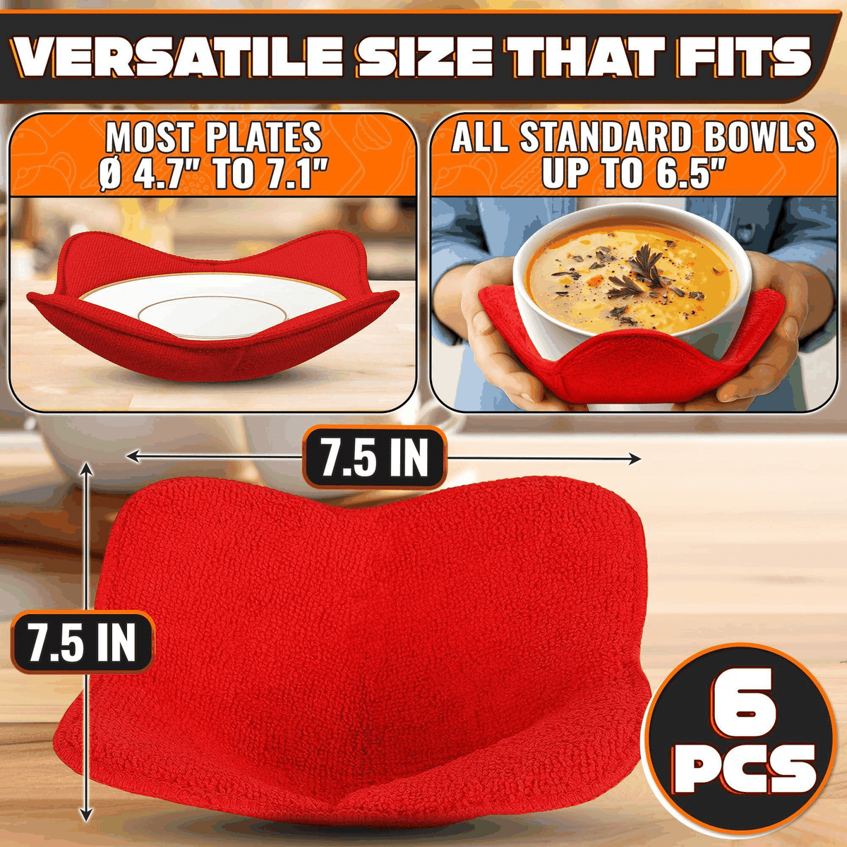 6 Pcs Soup Bowl Holders for Hot Food Heat Resistant Fabric Soup