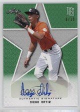 2020 Leaf Perfect Game National Showcase Green 6/10 Diego Ortiz Auto 0wp8