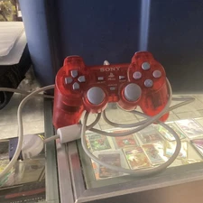 Sony PlayStation 1 PSOne Transparent Red DualShock Controller