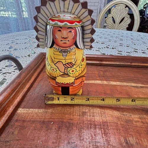 Bits And Pieces Nesting Native Americans Set 5 Hand Painted Dolls - Picture 13 of 13