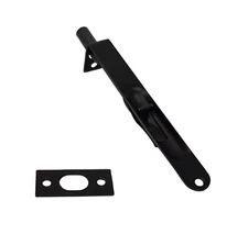 QCAA Solid Brass Flush Bolt, 6", Solid Brass, Round, Matte Black, Made in Tai...