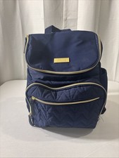 LITTLE ME Navy/Gold Tote Diaper Bag Backpack 6 Pocket