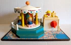 Vintage 1972 Fisher Price Little People Merry Go Round Carousel 3 People - Works