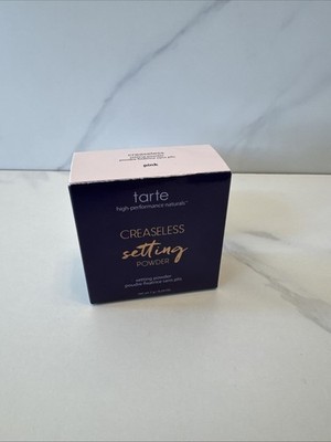 Tarte Creaseless Loose Setting Powder & Puff Full Size 0.24 oz PINK  NEW IN BOX