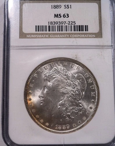 1889 Silver Morgan Dollar Coin MS 63 NGC Certified