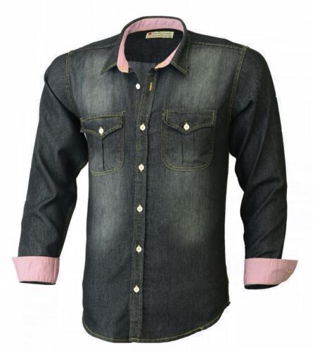 Jeanshemd Jeans Hemd Herren Jeans Hemd Denim Regular Freizeit 6 Farben JEHEMD - Bild 9 von 13