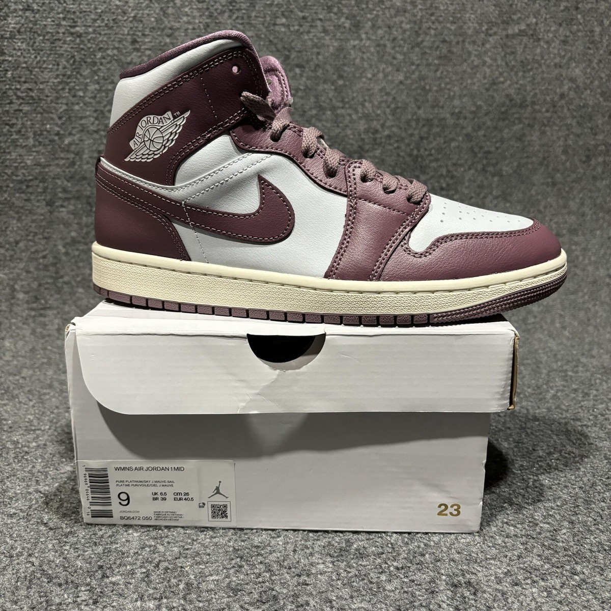 Nike Air Jordan 1 Mid Shoes Womens 9 Sky J Mauve Sail Nike Air Jordan 1 Mid Shoes Womens 9 Sky J Mauve Sail