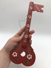 Vintage Norsk Husflid Engros Norway Rosemaling Wooden Wall Key Hanger