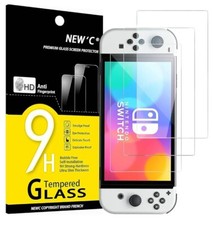 NEW'C 3 Pack Designed for Nintendo Switch model OLED Screen Protector Tempered