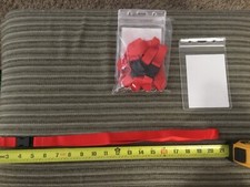 5 Detachable Red 20  Lanyards with 4  x 6  ID Badge Holders New Fast Ship