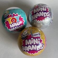 Lot of 3 Mini Brands 5 Surprise Variety Toy Series 3 Series 2 Sealed Balls