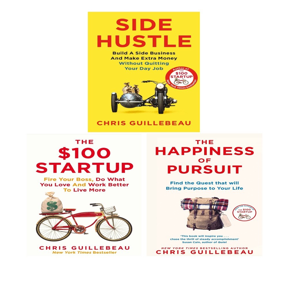 Chris Guillebeau Collection 3 Books Set Side Hustle,Happiness of Pursuit, $100