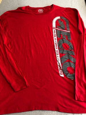 Ecko Untld. Shirt Mens XXL Bright Red Long Sleeve Graphic Urban Cotton Tee