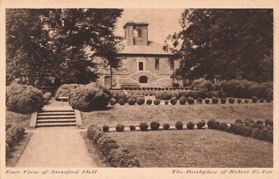 Virginia Postcard Birthplace Robert E. Lee Stratford Hall VA c 1920s    U6