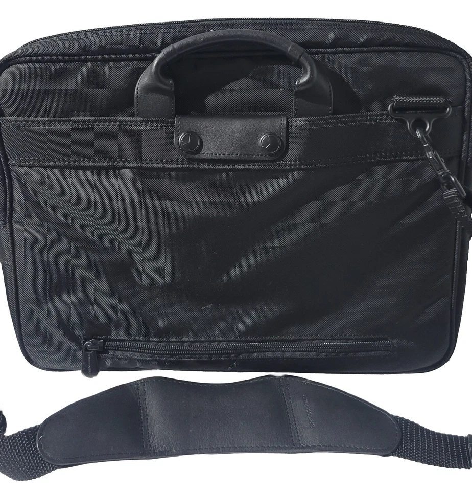 Briggs & Riley Laptop Bag Black Padded Shoulder Strap Inside 17" Multi Pockets - Image 2 of 4