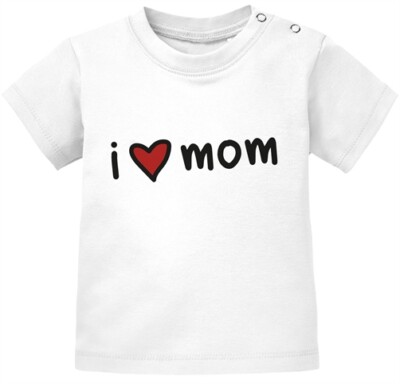 Baby T-Shirt kurzarm I love Mom Geschenk Mama Muttertag Geburtstag Jungen
