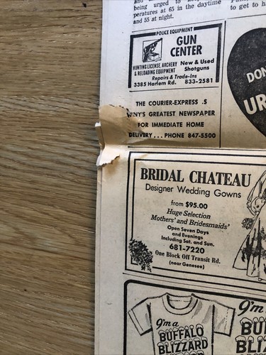 Blizzard of '77 Giornale Buffalo Courier Express edizione souvenir Carter 1977! - Foto 8 di 8