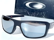 NEW Oakley DOUBLE EDGE Matte Black POLARIZED Galaxy Chrome Lens Sunglass 9380