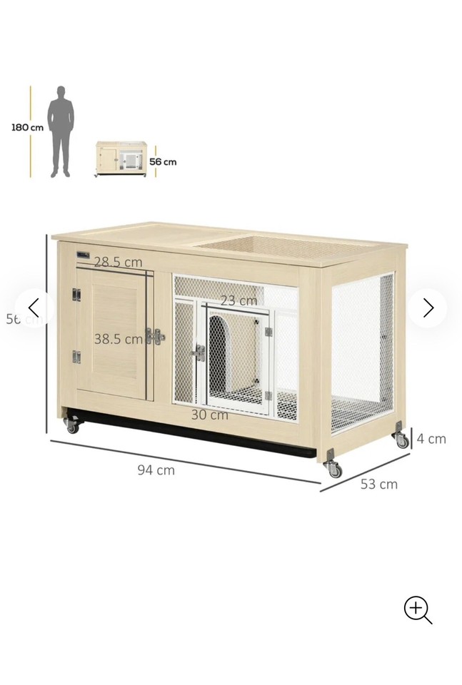 Indoor Rabbit Hutch on Wheels Made By Paw Hut eBay