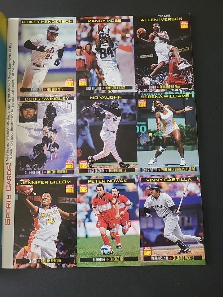 Sports Illustrated for Kids July 1999 Sammy Sosa w/ Uncut Sheet Serena Williams - Image 2 of 4