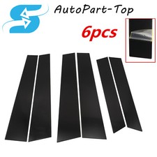 6x Black Window Pillar Posts Door Trim Piano Cover Set For Honda Crv 07 08 09-11