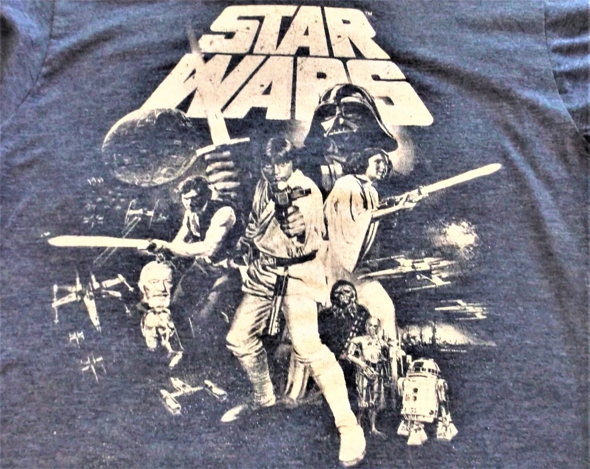 STAR WARS Return of The Jedi 1983 Film T Shirt Blue Sz S George