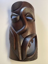 Máscara Tribal Grande Modernista Cubismo Modernismo Abstracto Años 70 Makonde Cabeza de Ébano