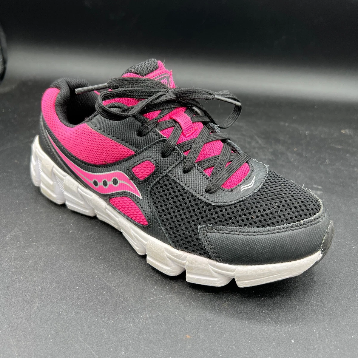 Saucony Girls Vortex Black Pink Lace Up Running Shoes Size 4M 08