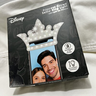 NEW Selfie Light Princess Crown Disney Rechargeable Adjustable Lighting! NIB