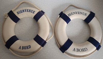 2 Rettungsbojen maritime Dekoration Styropor geschäumt / Stoff Ø= 25cm