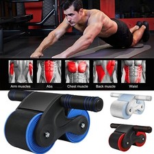 Automatic Rebound Ab Wheel Roller Gym Double Wheel Abdominal Exerciser Women Men
