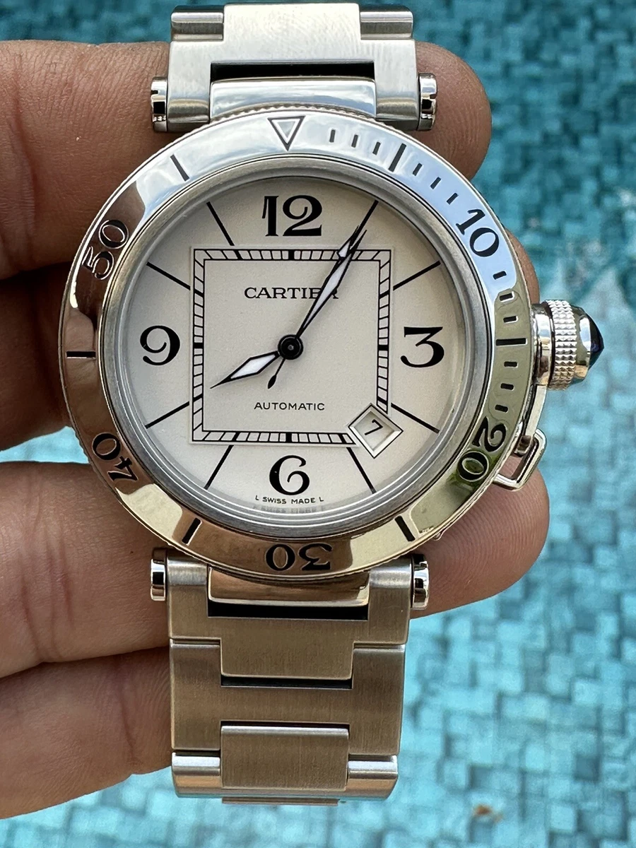 Gorgeous Cartier Pasha Seatimer 40mm W31080M7 Automatic Steel White Dial 2790