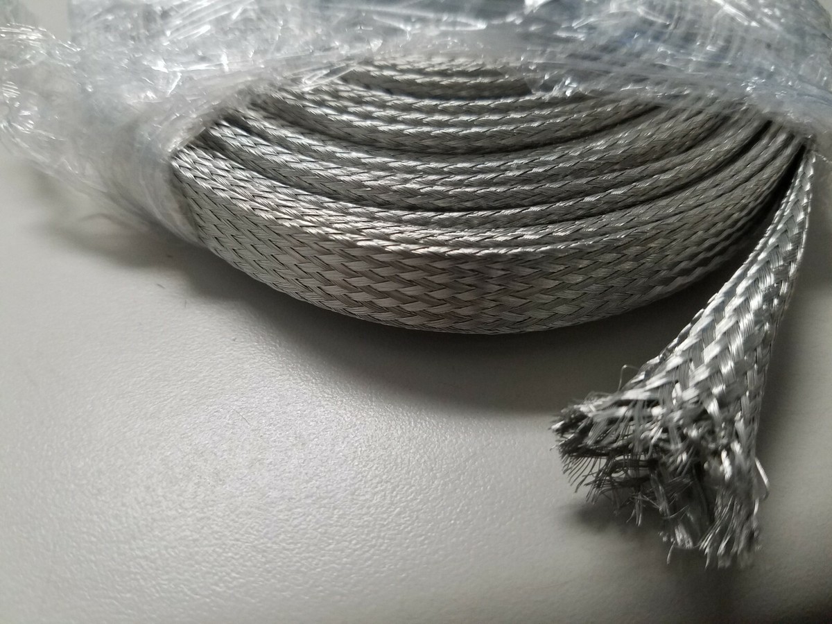 ACDC 25 FT 3/4" Tinned Copper Braided Ground Strap – Flat Braid, Made In USA