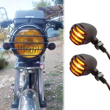 Luces de señalización de giro de bala de parrilla de motocicleta para Honda Café Racer Bobber Chopper