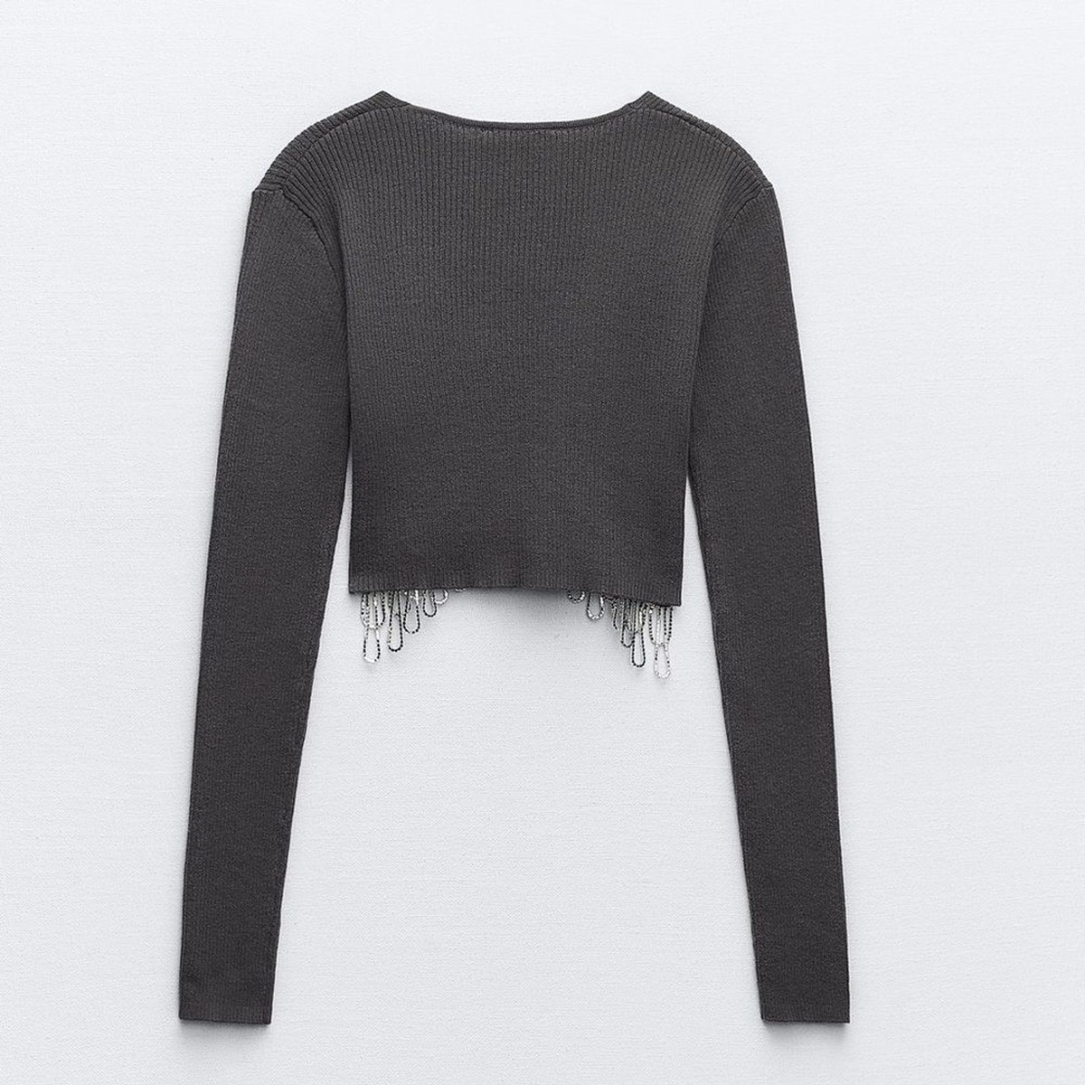 ZARA Rhinestone soft crop top 7901/897 | eBay