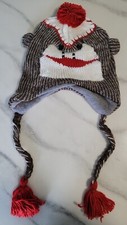 The Original Kids Knit Sock Monkey Hat Red/Brown, One Size 